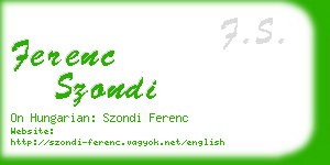 ferenc szondi business card